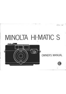 Minolta HiMatic S manual. Camera Instructions.